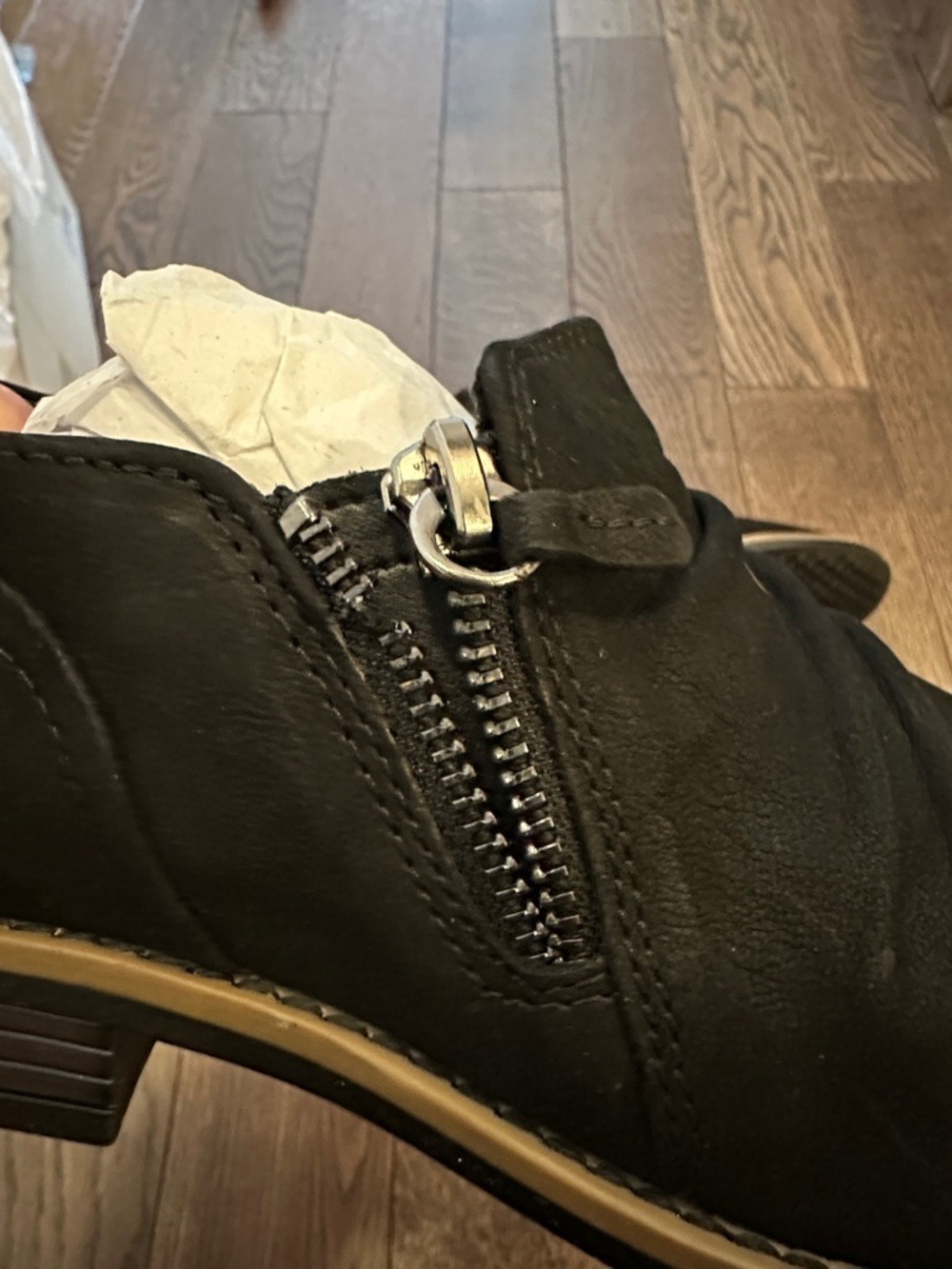 Clarks Camzin Pace Wide Width Black Leather Nubuck Shoes Ankle Booties - Picture 9 of 14
